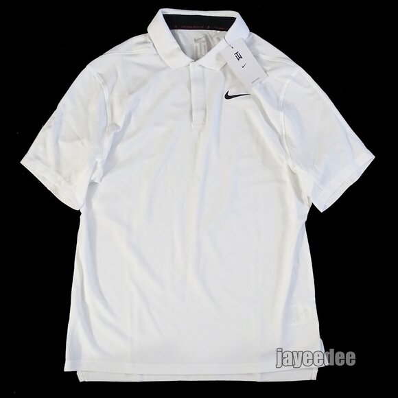 NIKE GOLF TIGER WOODS PIQUE POLO SHIRT CUSTOM ATHLETE EXCLUSIVE DR5314-100 WHITE - Picture 1 of 6